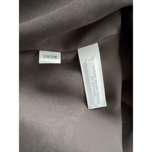 Ann Taylor 100% Silk Brown + Blue Botanical Leaf Print Dress - Size 4 - Picture 10 of 11